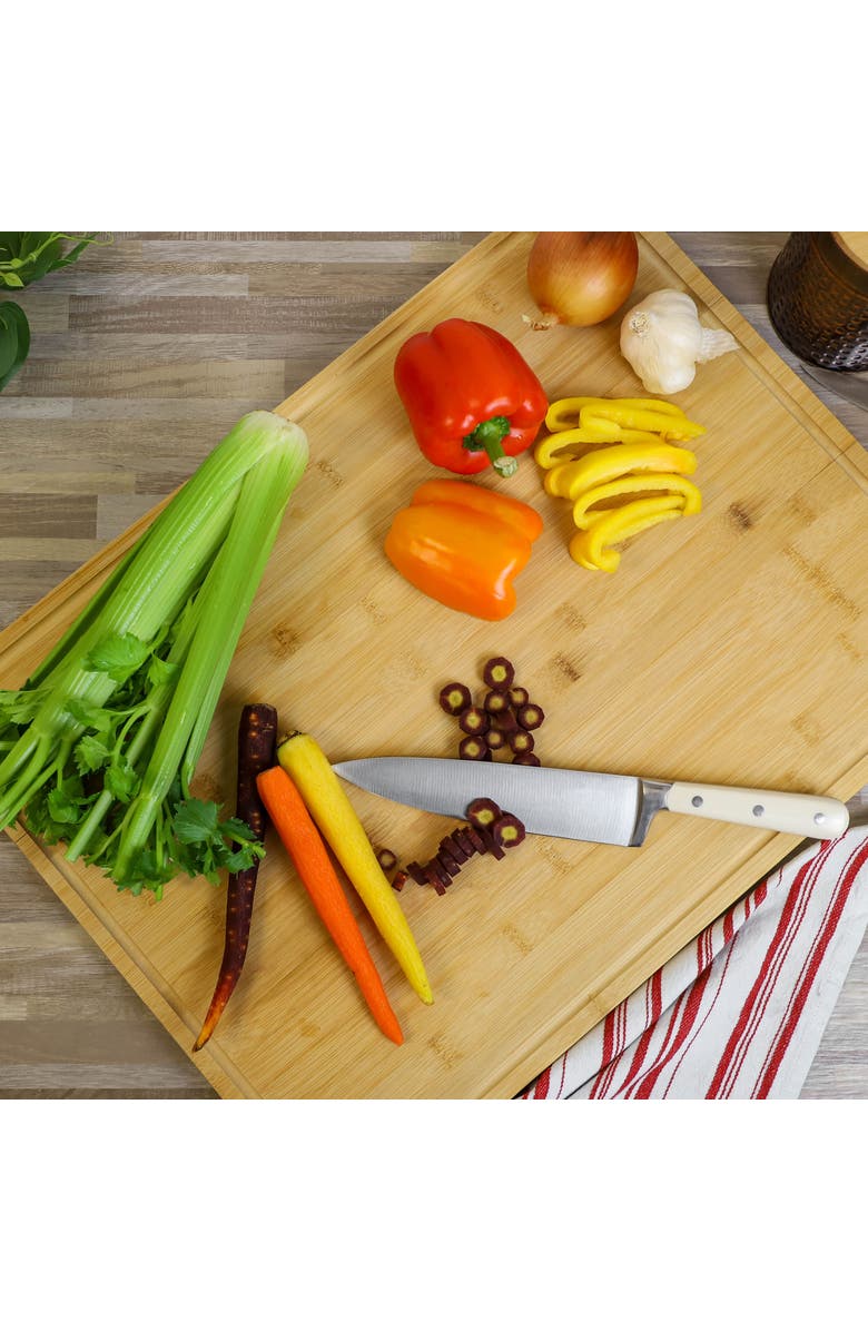 Megachef Wood 24 x 18 Inch Large Cutting, Prep and Serving Board, Alternate, color, Bamboo