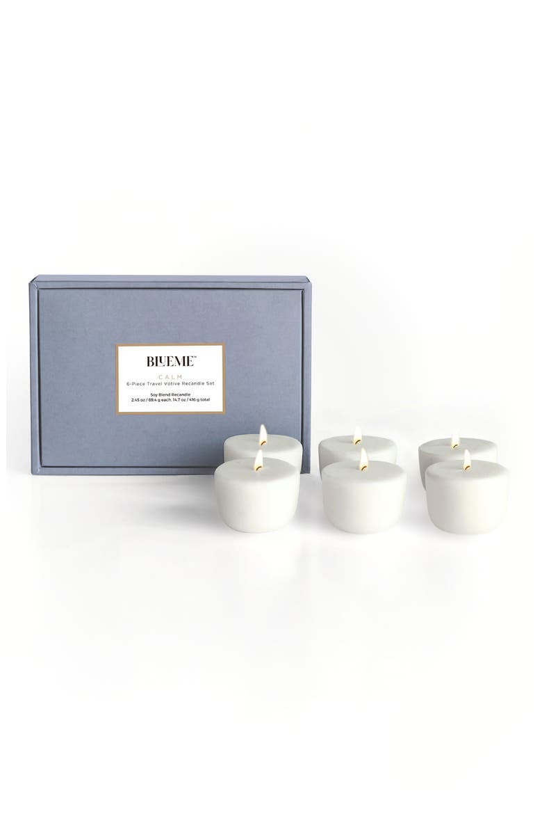 Calm 6-Piece Travel Votive Wax Refill Set, Main, color, GREY