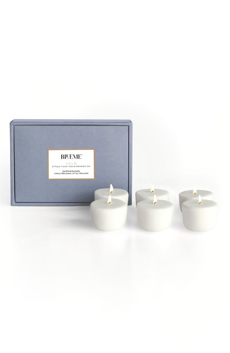 Blueme Calm 6-Piece Travel Votive Wax Refill Set, Main, color, Grey