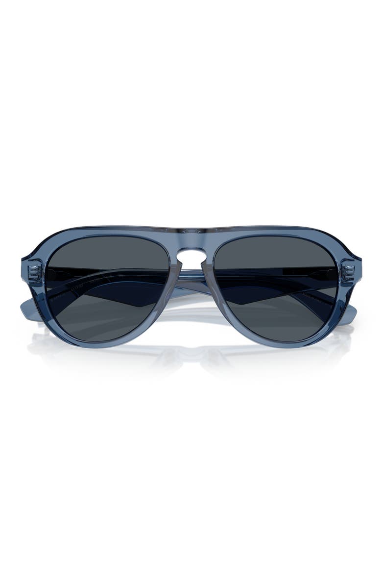 55mm Pilot Sunglasses, Main, color, BLUE