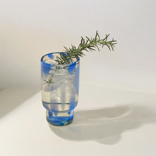 Meso Goods Frida Tall Stackable Glass Blue & Clear In Blue