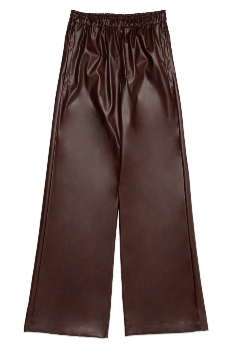 Dante Wide Leg Faux Leather Pants, Main, color, BURGUNDY