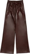 DELUC Dante Wide Leg Faux Leather Pants