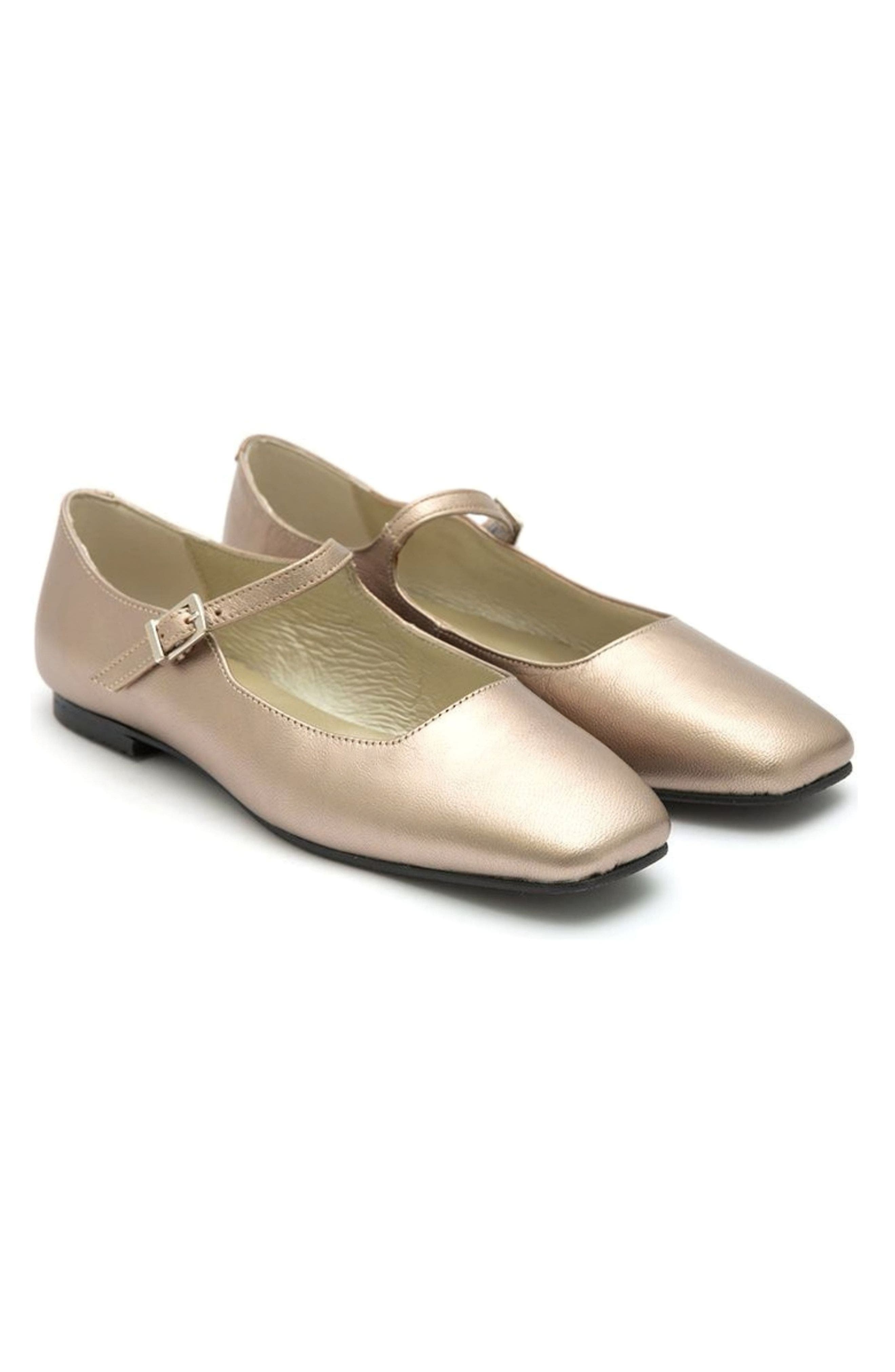 Menina Step Ellie Square Toe Mary Jane, Alternate, color, Light Gold