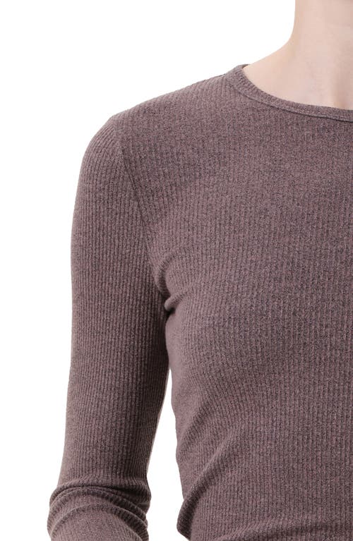 Agolde Delphi Slim Fit Ribbed T-shirt In Brown