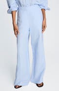 Kenneth Cole Pull-On Linen Blend Straight Leg Pants