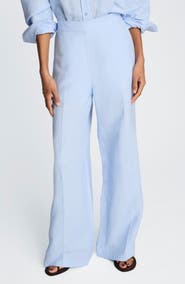 Kenneth Cole Pull-On Linen Blend Straight Leg Pants