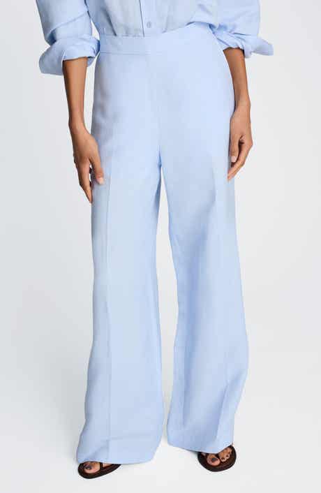 Kenneth Cole Pull-On Linen Blend Straight Leg Pants