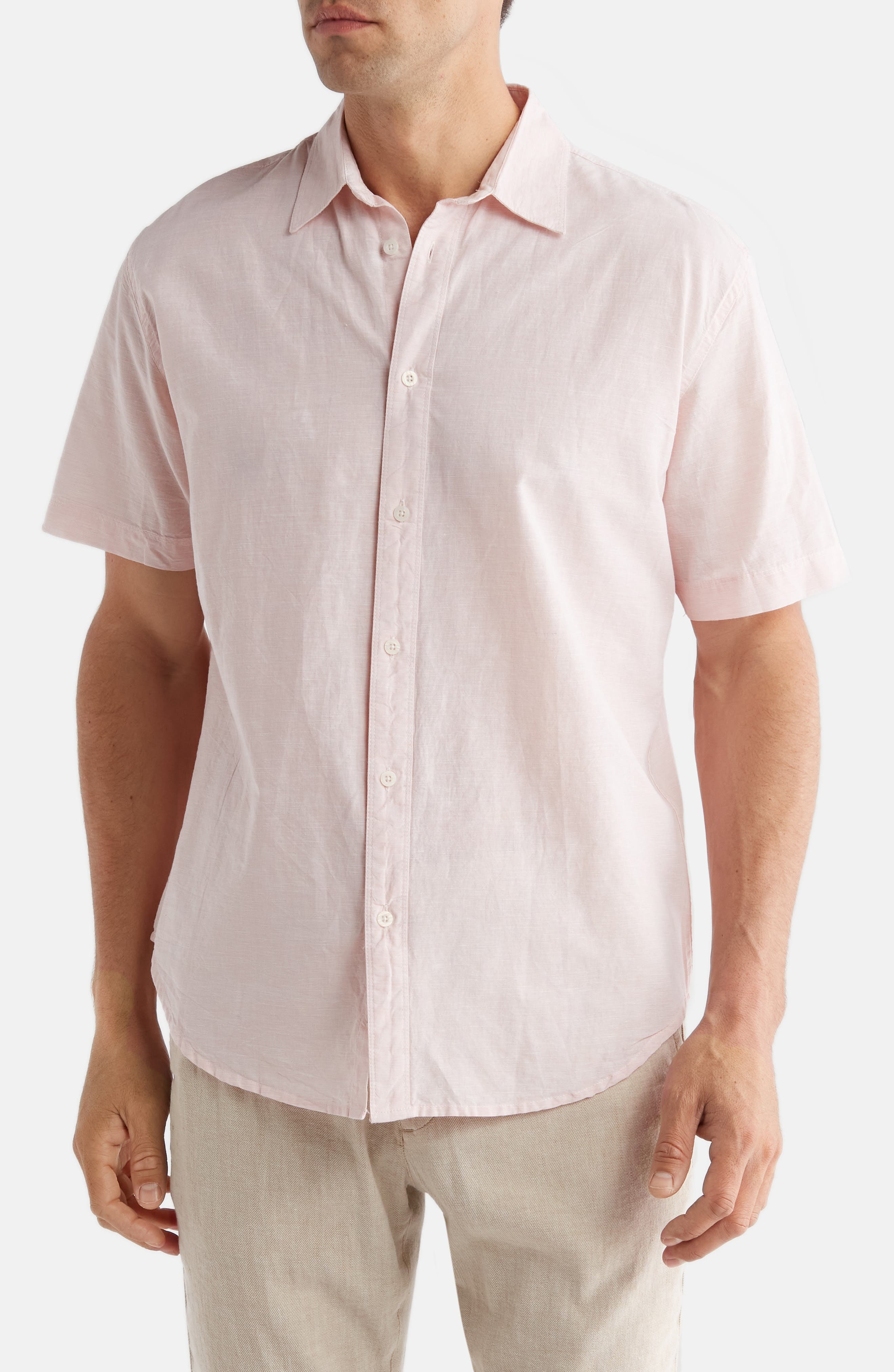 Coastaoro Dax Short Sleeve Linen Blend Button-Up Shirt