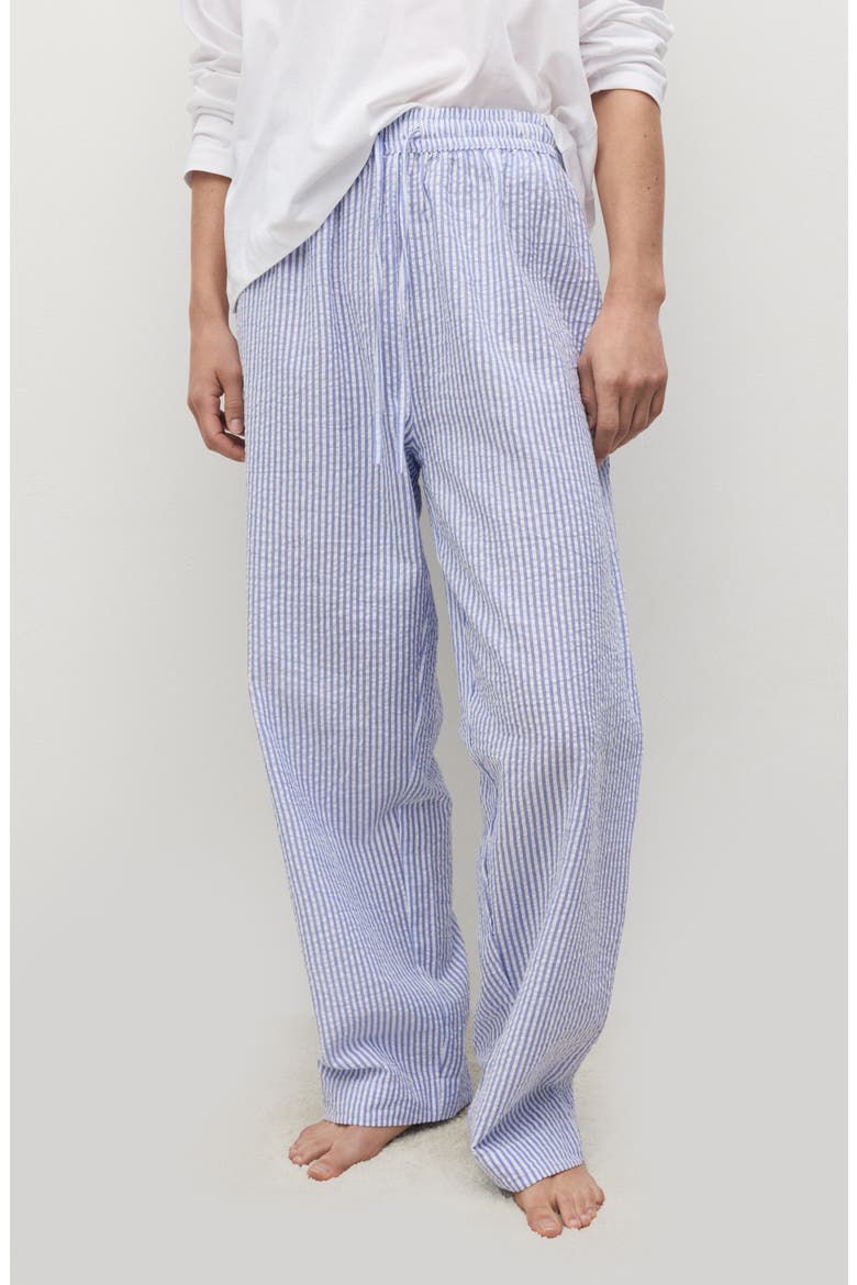 Stripe Cotton Seersucker Pajamas, Alternate, color, CHINA BLUE