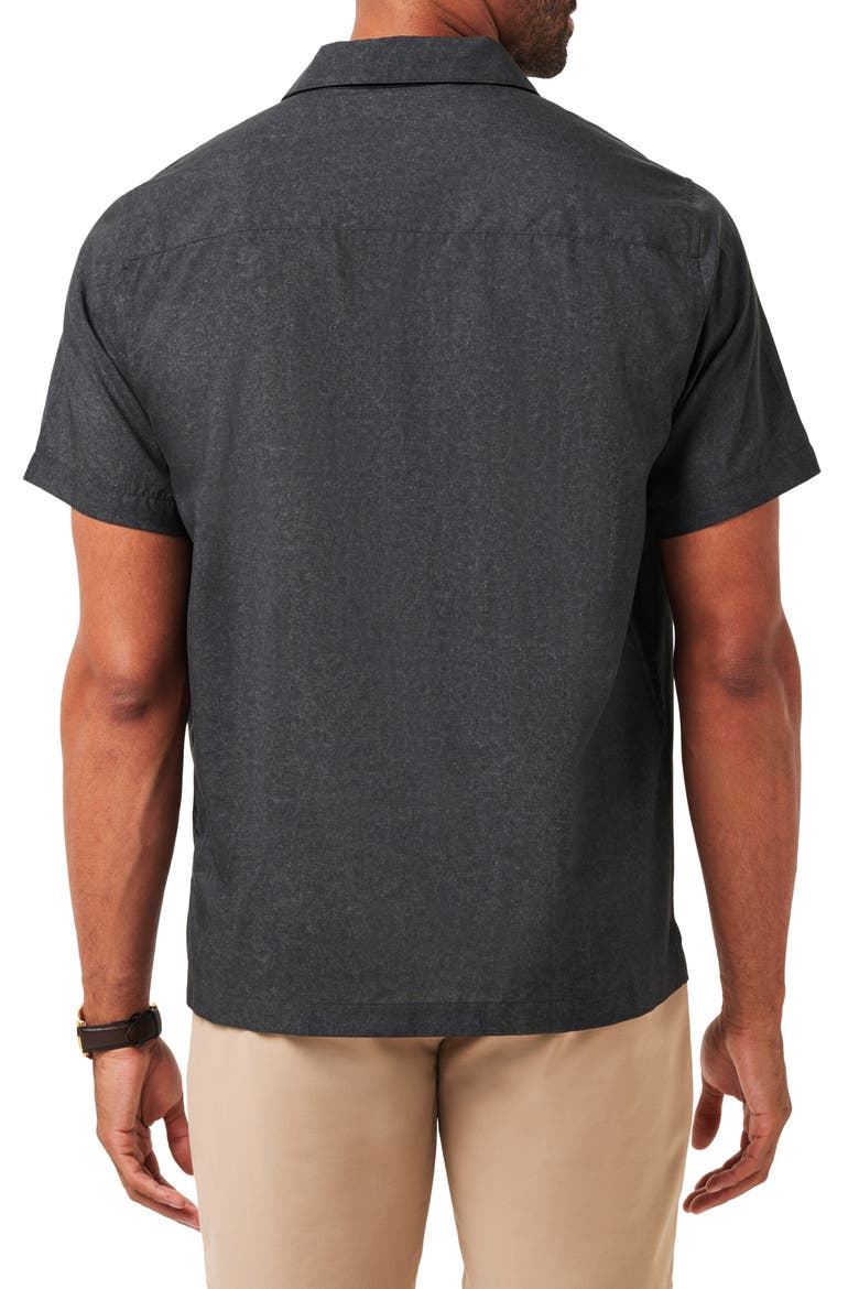 Lost Cave Short Sleeve Button-Up Shirt, Alternate, color, HEATHER BLACK