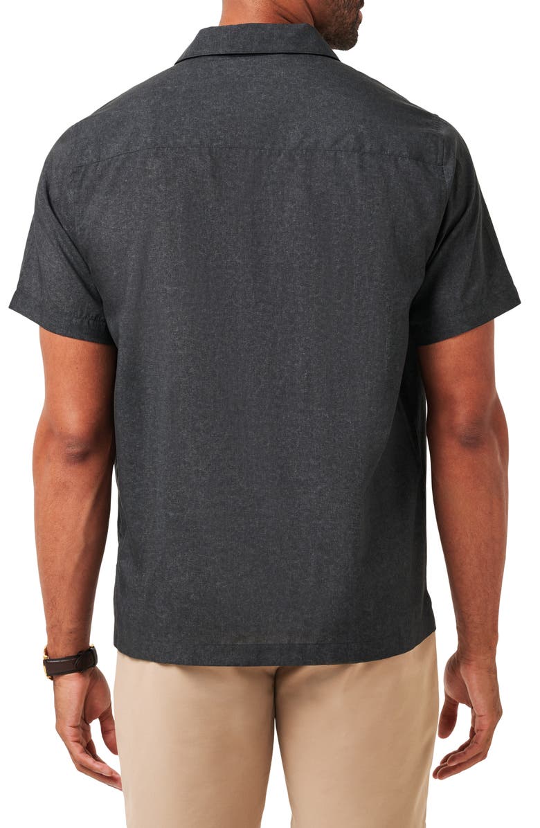 TravisMathew Lost Cave Short Sleeve Button-Up Shirt, Alternate, color, Heather Black