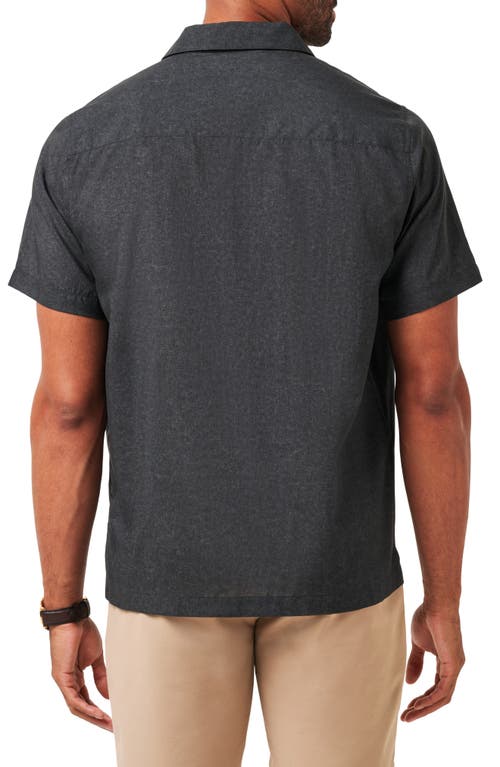 Travismathew Lost Cave Short Sleeve Button-up Shirt In Heather Black