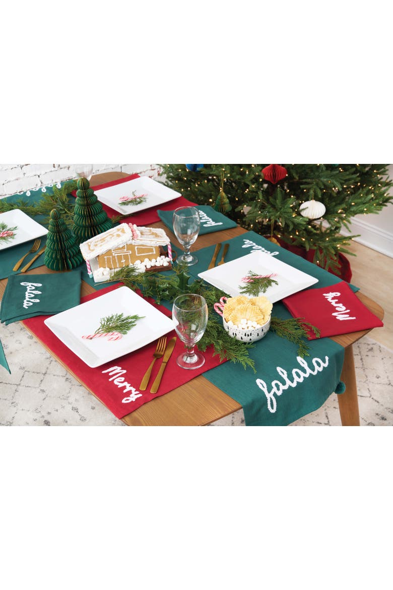 Christmas Holiday Tufted Solid Placemats Set of 4, Alternate, color, Red