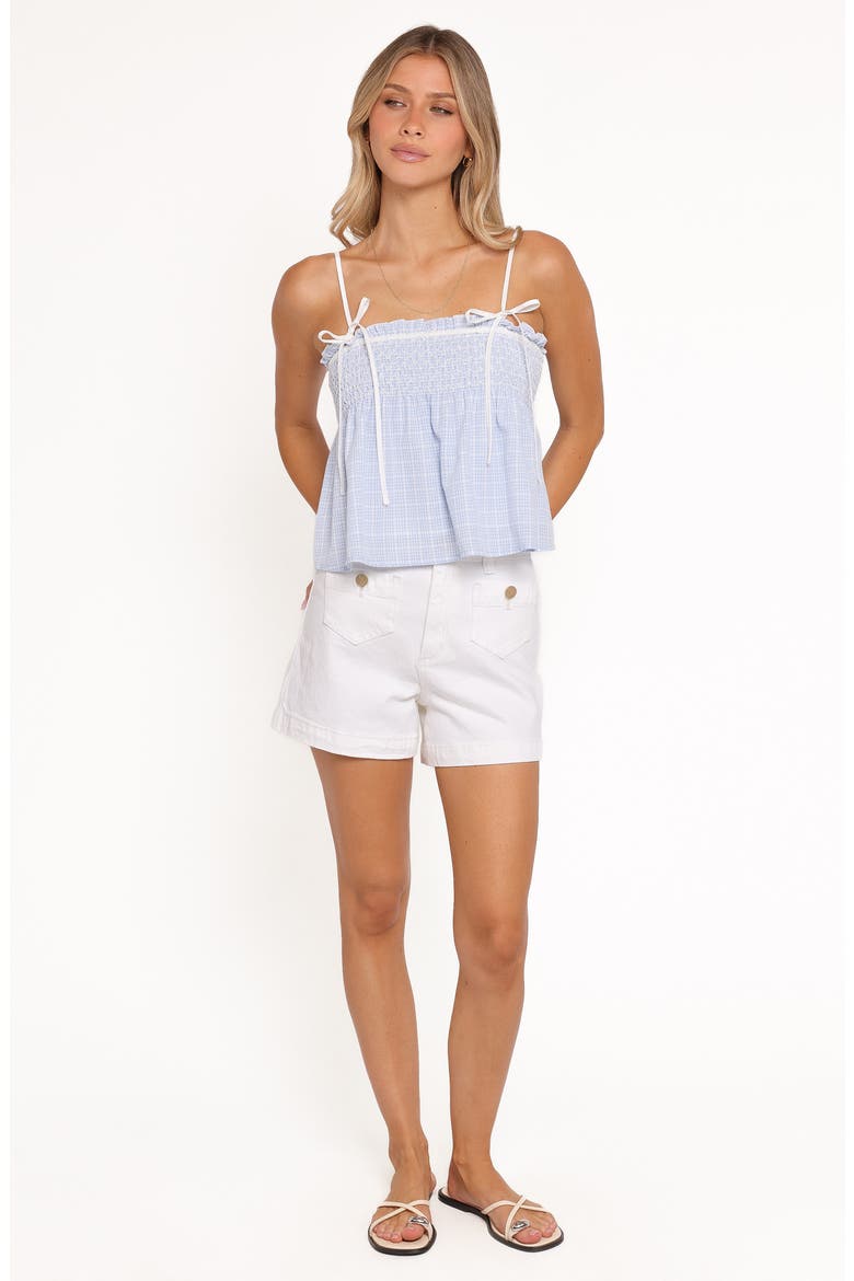Mireille Gingham Babydoll Top, Alternate, color, BLUE GINGHAM