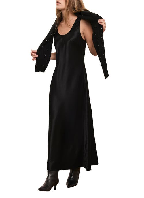 Mint Velvet Layered Embellished Sweater Maxi Dress In Black