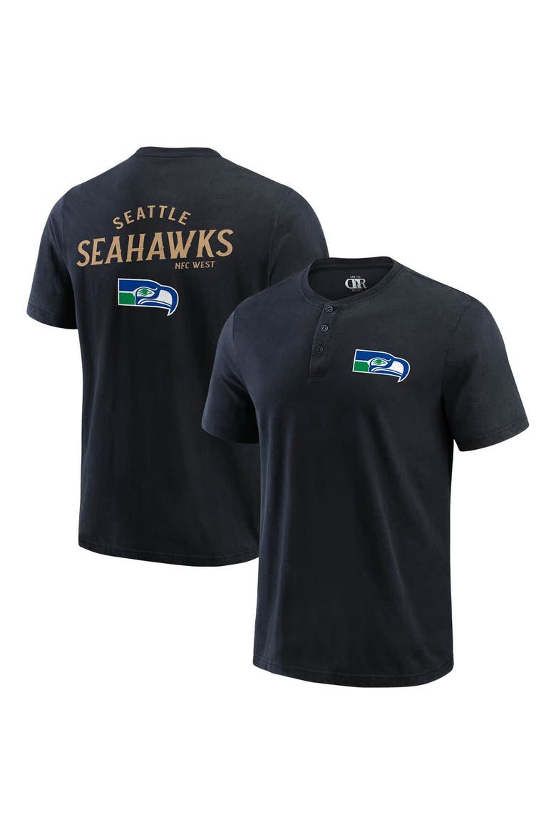 Men's Darius Rucker Collection by Fanatics Black Seattle Seahawks Washed Henley T-Shirt, Main, color, Black