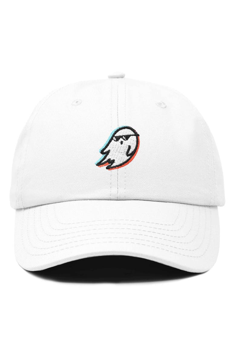 Ghost Life Embroidered Casual Cap, Main, color, White