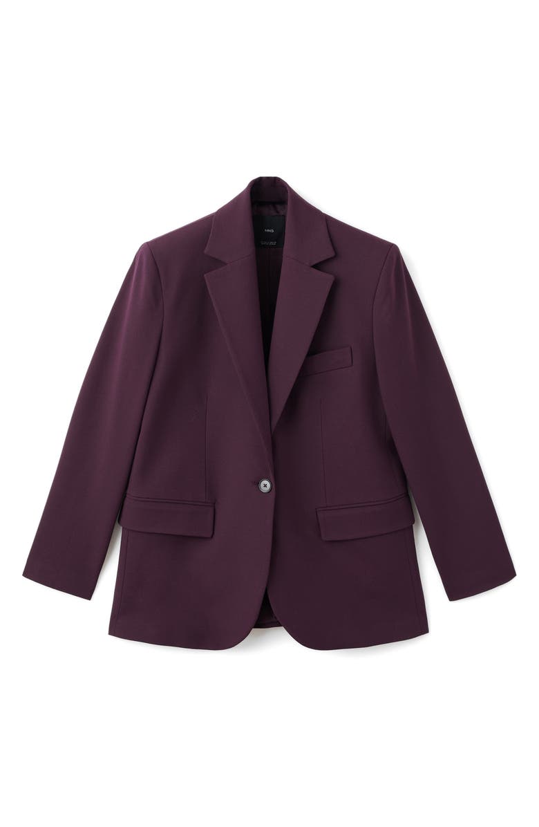 MANGO Selection Straight Fit One-Button Suit Blazer, Alternate, color, Maroon