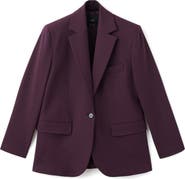 MANGO Selection Straight Fit One-Button Suit Blazer
