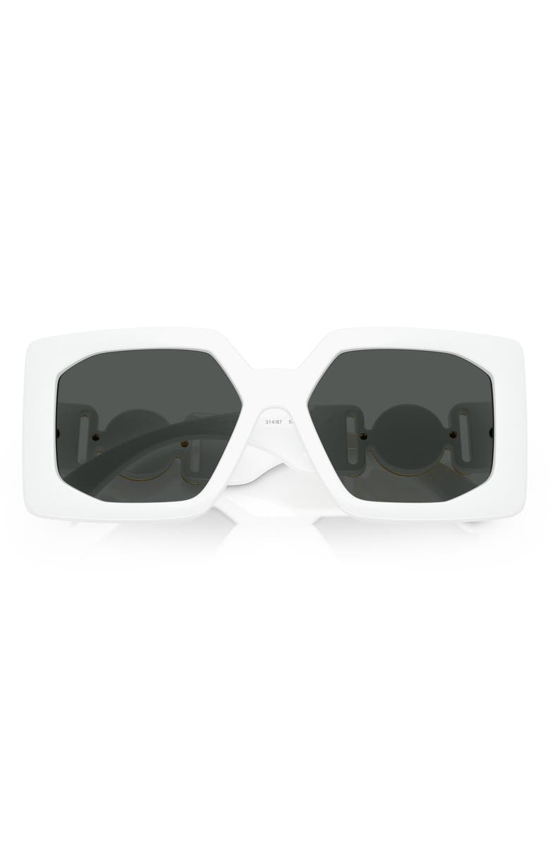 Versace 55mm Square Sunglasses, Alternate, color, White