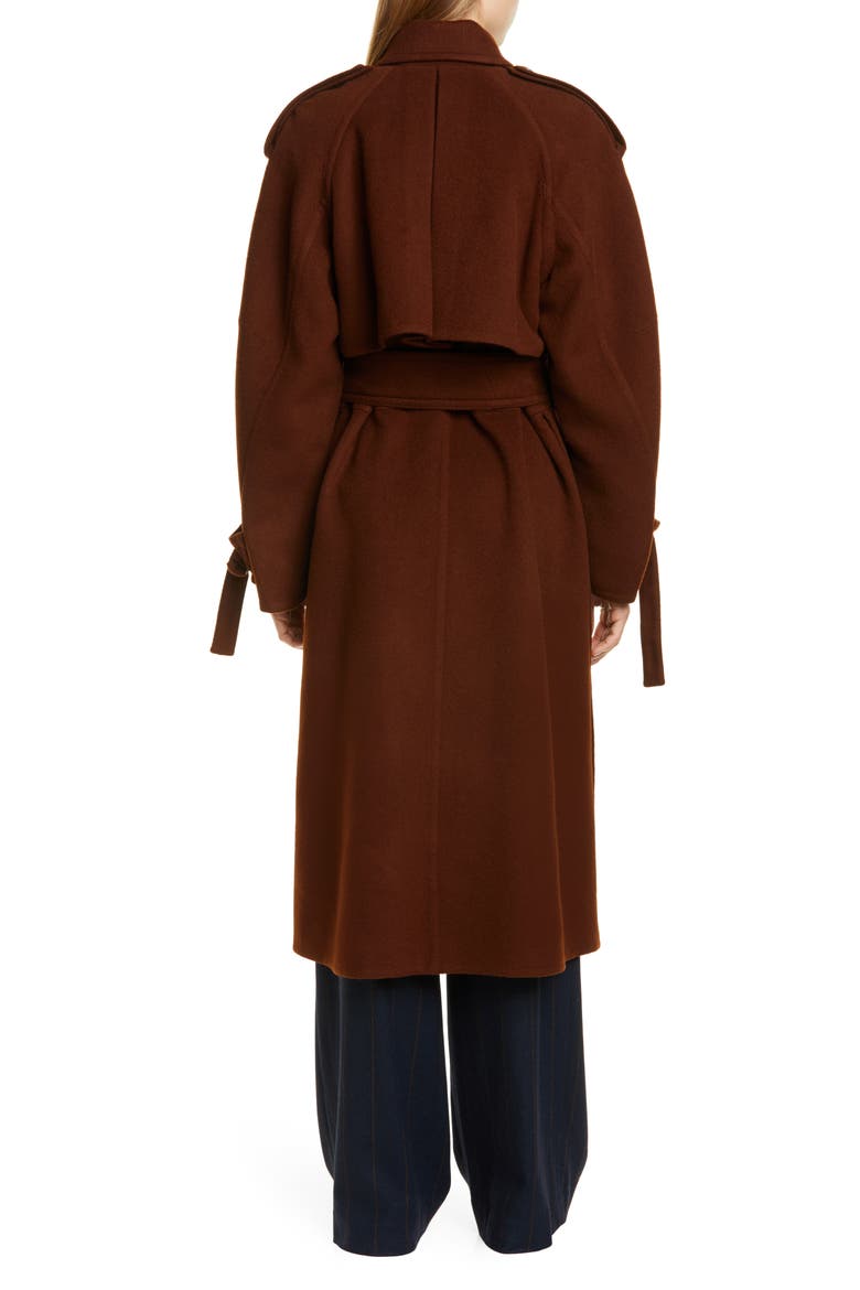 Belted Wool Blend Trench Coat, Alternate, color, MAHOGANY