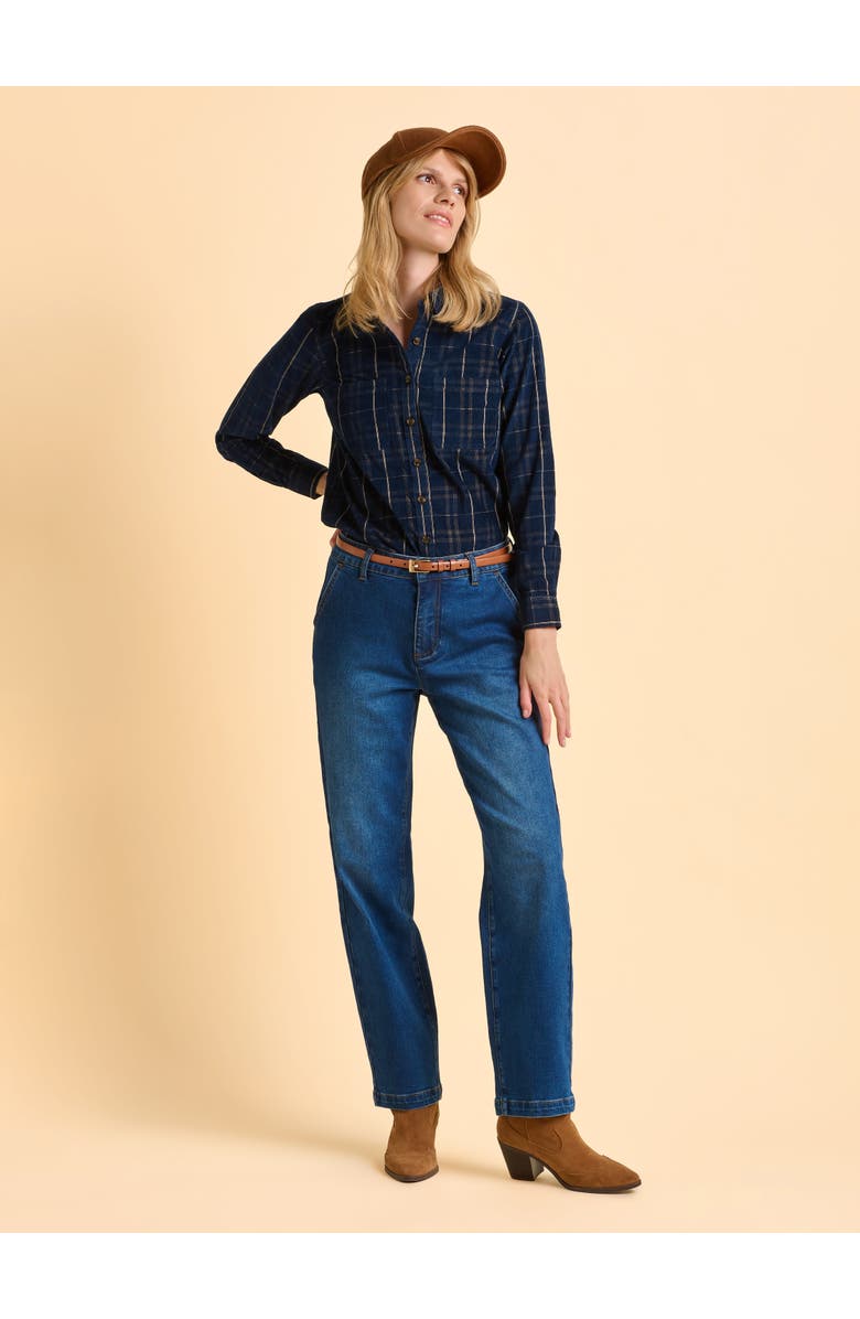 Brakeburn Frances Long Sleeve Checked Shirt, Alternate, color, Blue