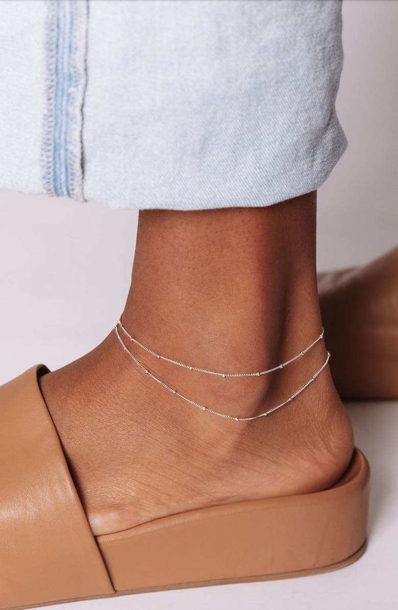 Set & Stones Palmer Anklet, Alternate, color, Silver