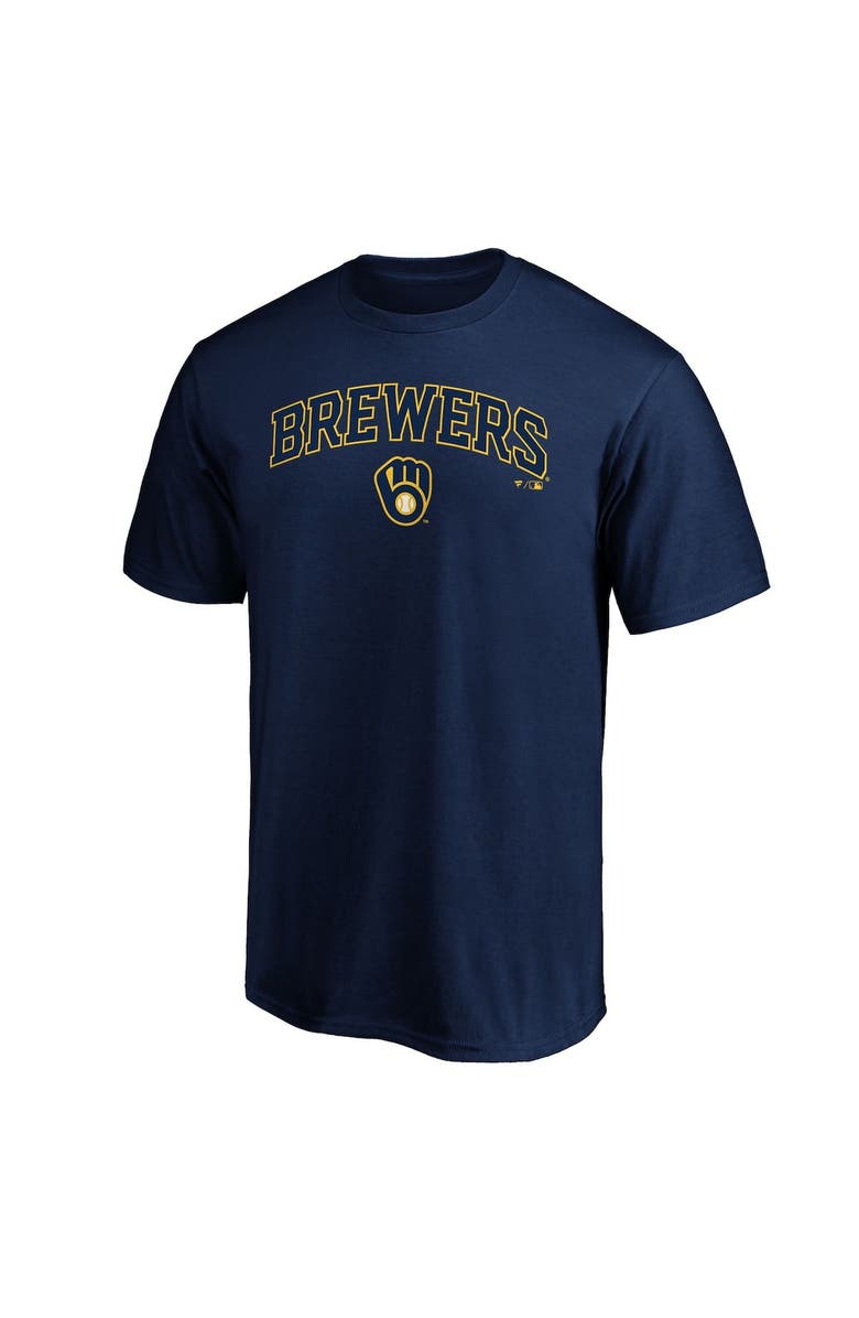 FANATICS Men's Fanatics Branded Navy Milwaukee Brewers Team Logo Lockup T-Shirt, Alternate, color,