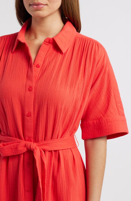 Caslonr Caslon(r) Belted Maxi Shirtdress In Red Bittersweet