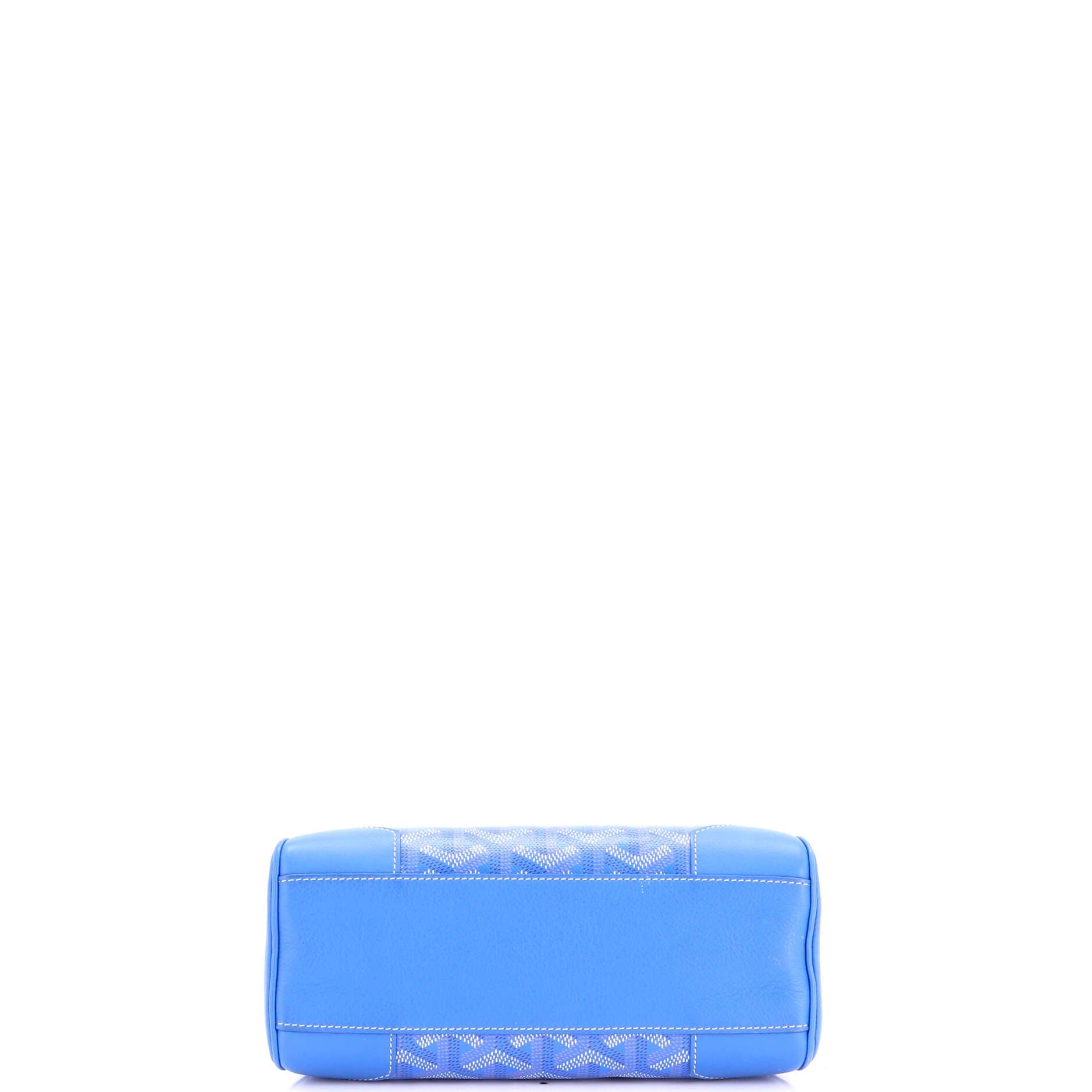 Pre-Owned Goyard Saigon Top Handle Bag Coated Canvas with Leather Mini, Alternate, color, Blue