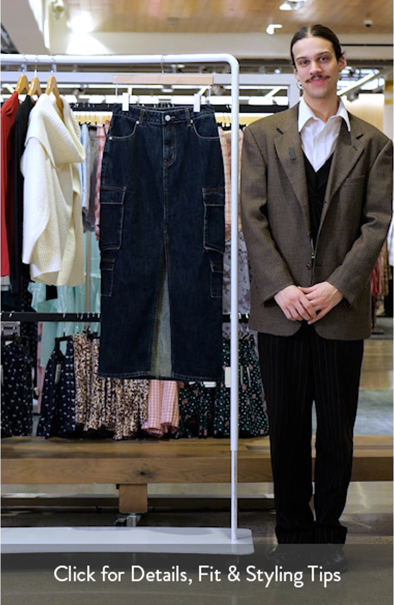 Denim Cargo Maxi Skirt, sales video thumbnail