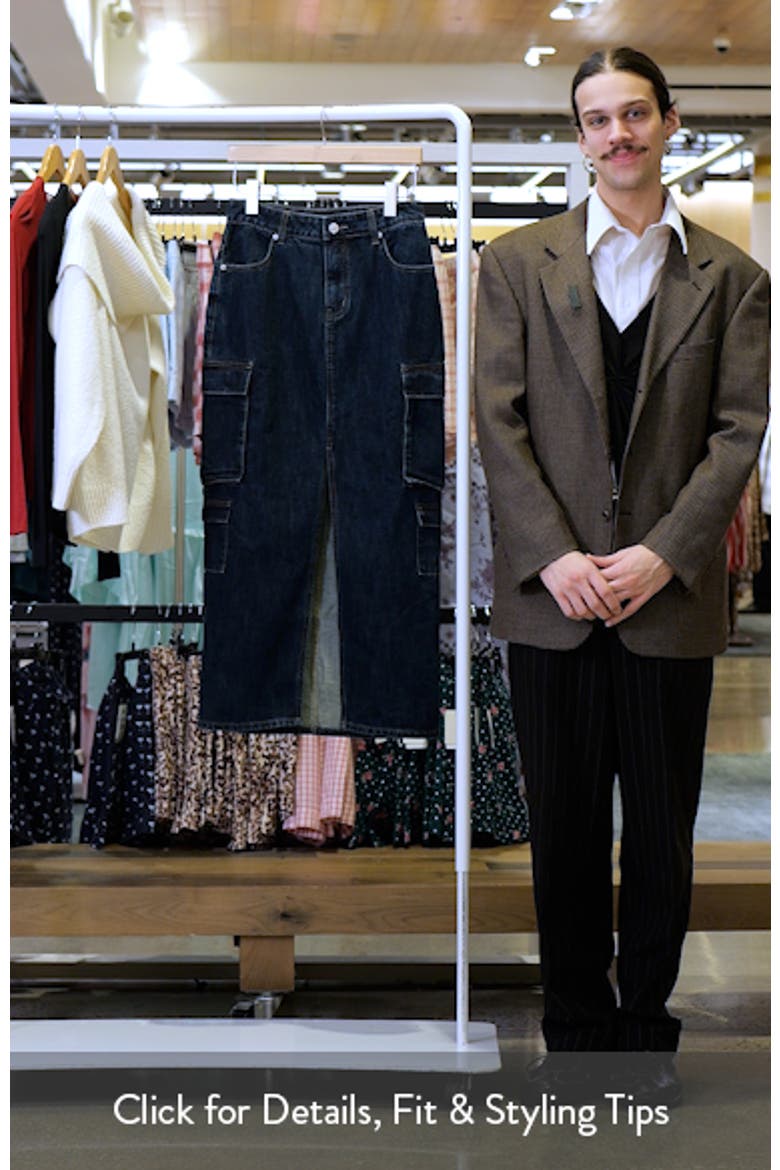 Denim Cargo Maxi Skirt video