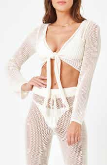LSPACE Los Cabos Open Stitch Cover-Up Crop Top