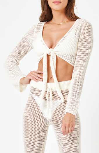 LSPACE Los Cabos Open Stitch Cover-Up Crop Top