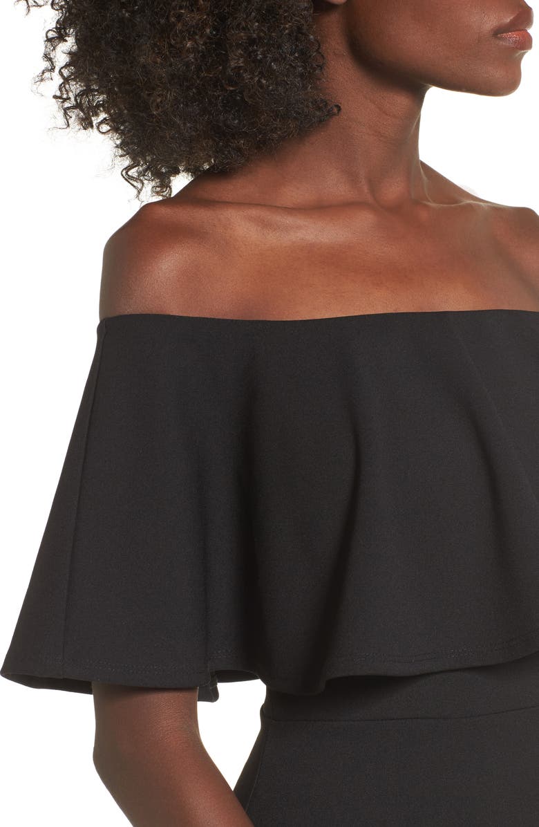 Soprano Ruffle Off the Shoulder Body-Con Dress, Alternate, color, 