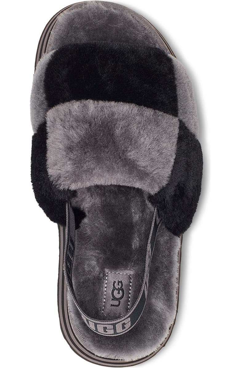 UGG<sup>®</sup> Disco Check Genuine Shearling Slingback Platform Slipper, Alternate, color,
