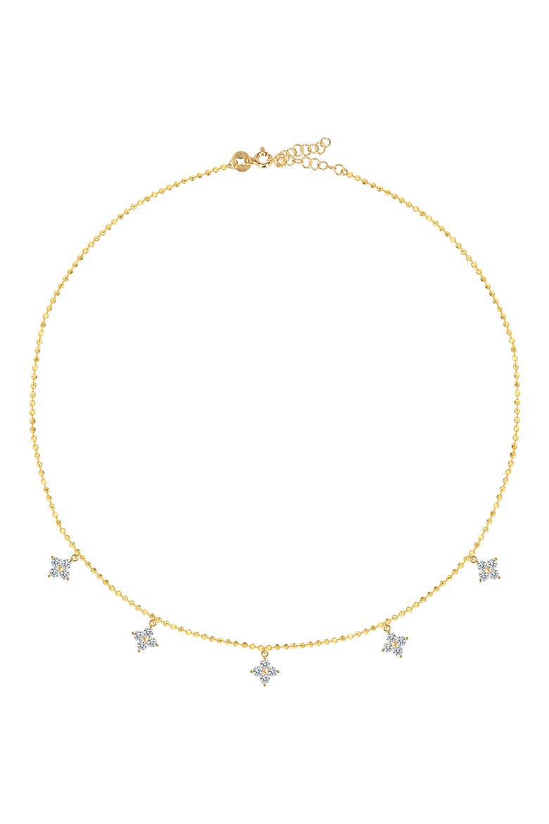 Cubic Zirconia Star Shaker Pendant Necklace, Main, color, GOLD