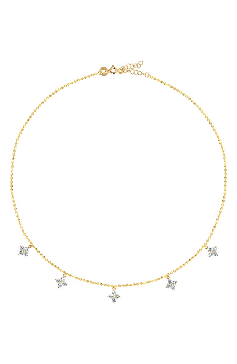 GABI RIELLE Cubic Zirconia Star Shaker Pendant Necklace, Main, color, Gold