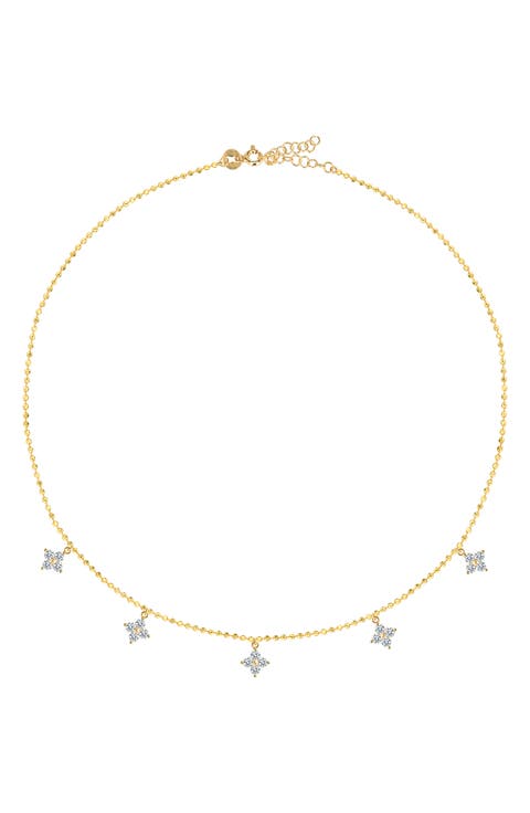Cubic Zirconia Star Shaker Pendant Necklace