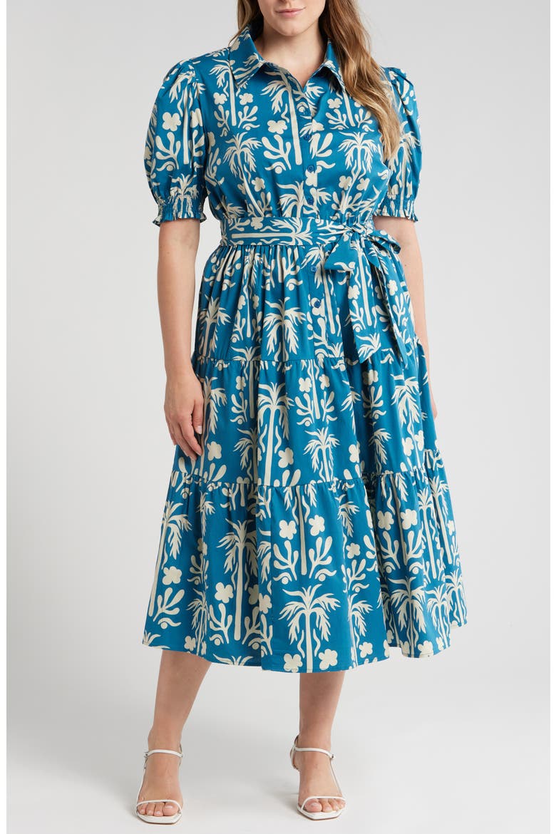 Octavia Shirtdress, Main, color, PALM FIELDS MYKONOS BLUE