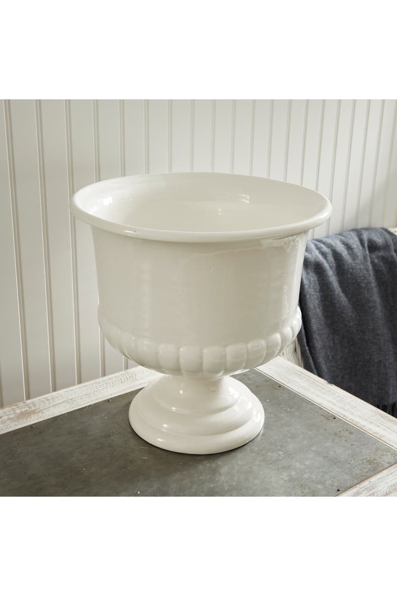 Mirabelle Decorative Pedestal Bowl, Alternate, color, White