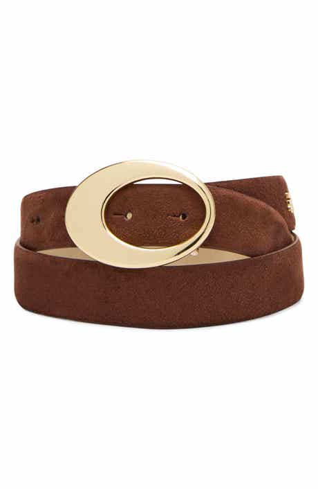 Faux Suede Organic Buckle Belt