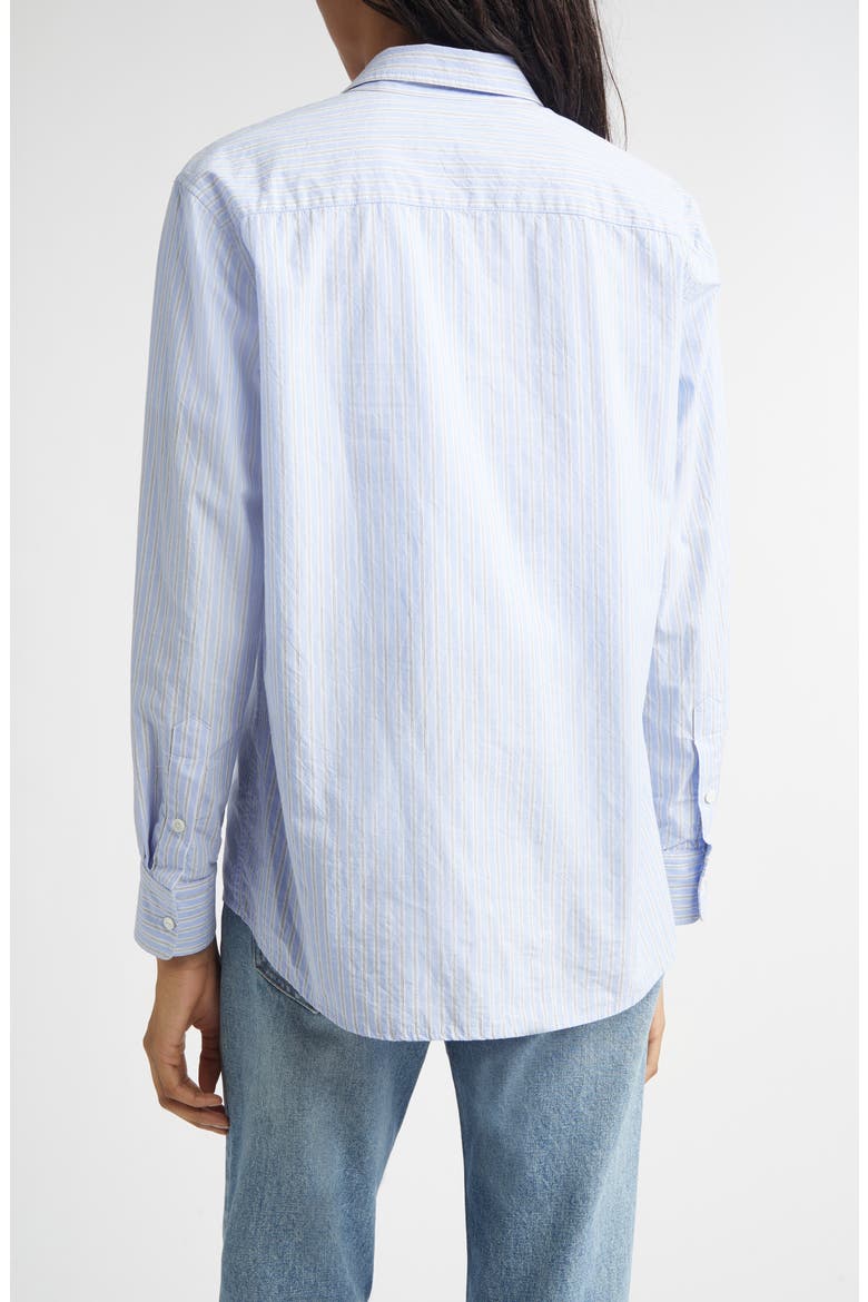 Raphael Stripe Cotton Button-Up Shirt, Alternate, color, CIEL STRIPES