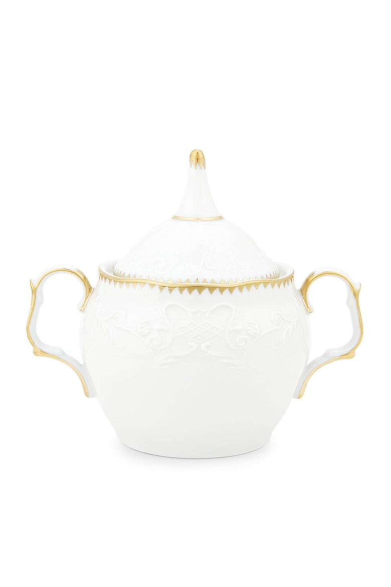 Simply Anna Gold Sugar Dish, Main, color, WHITE/GOLD