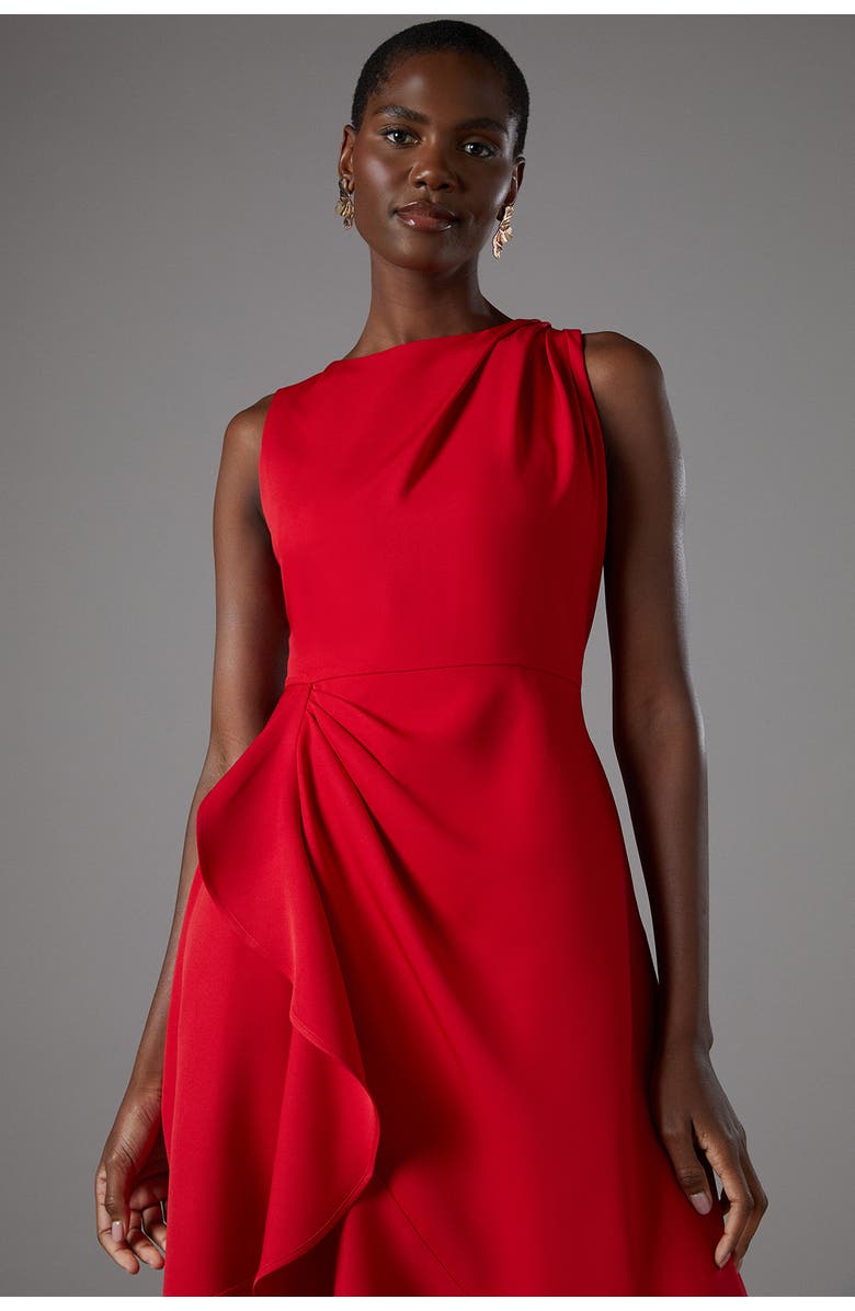 Coast Waterfall Crepe Midi Dress, Alternate, color, Red