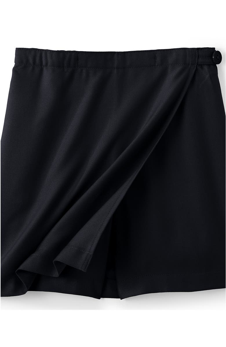 Lands' End Women's Solid A Line Tab Skort Top of Knee, Alternate, color, Black