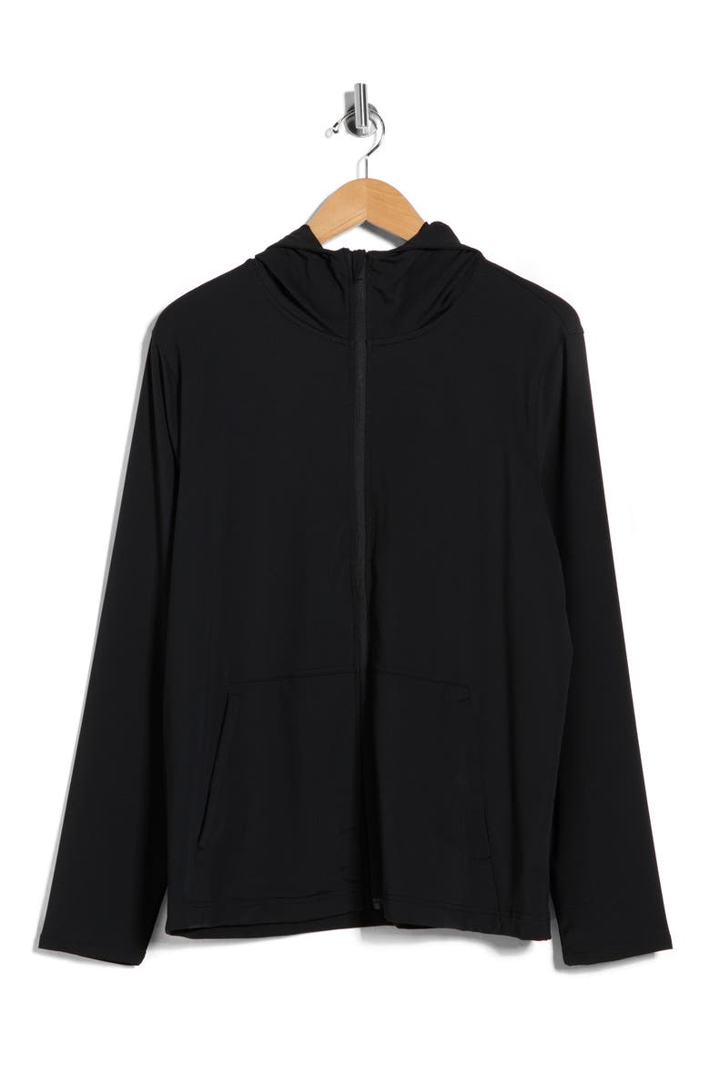 Horizon Full Zip Active Hoodie, Alternate, color, BLACK