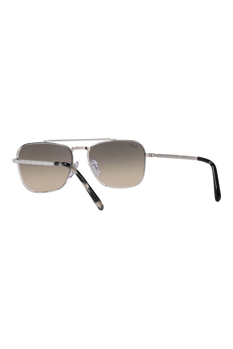 New Caravan 58mm Gradient Square Sunglasses, Alternate, color, SILVER / CLEAR GRADIENT GREY