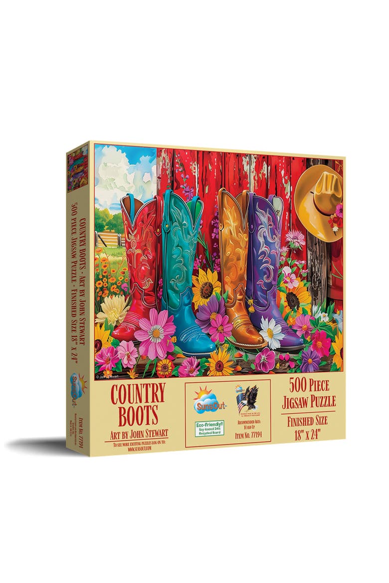 Country Boots 500 piece Jigsaw Puzzle for Adults, Main, color, Multicolor